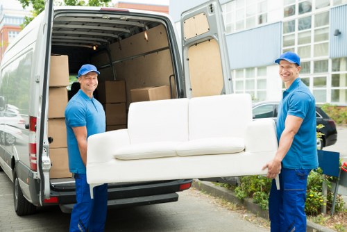 Moving van and removals team serving homes in Rush Green