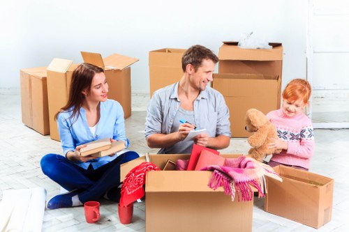 Office removals team planning a move in Rush Green