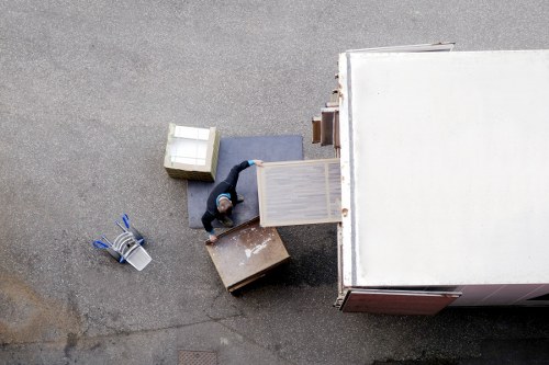 Organised moving area with clear walkways and tidy packaging