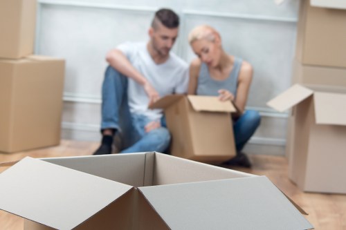 Business relocation with a moving truck in Rush Green