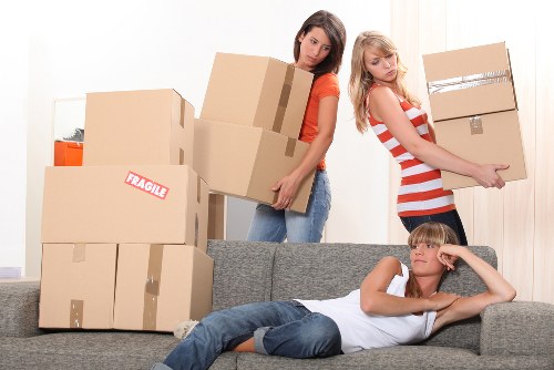 Packed moving truck prepared for local transport in Rush Green